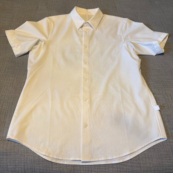 Lululemon white button down short sleeve shirt - Picture 1 of 6